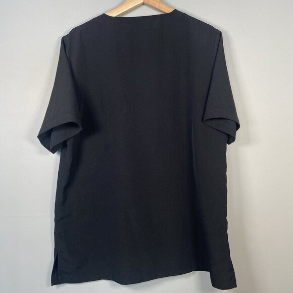 Orvis‎ Ladies Button Front Blouse Black Size Large Tunic Minimalist Classic - Picture 5 of 9